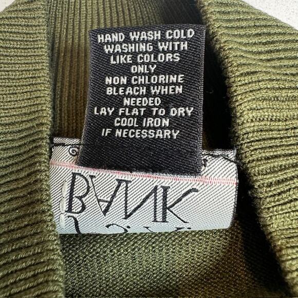 Jos. A. Bank Mens Signature Collection 100% Silk X-Large Crewneck Sweater Olive - Picture 8 of 10